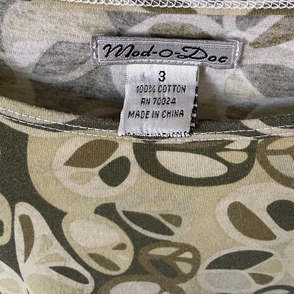 Awesome Mod-o-Doc 100% Cotton Peace Symbols Long-Sleeve Top (Size 3) - Picture 3 of 6